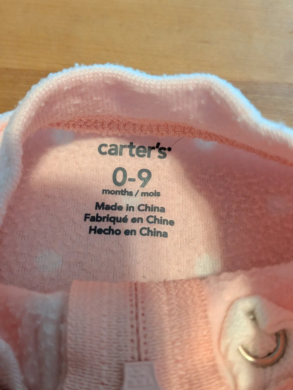 Carter's Peach Polka Dot Sleep Sack with Mint Elephant Applique